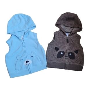 Carter's baby 6m & 9m fleece hooded vests